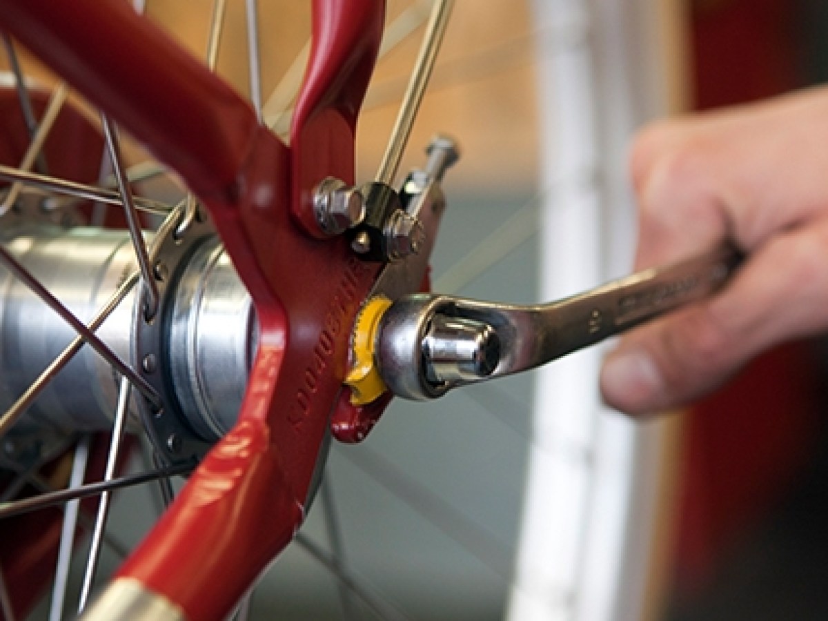 a close up of a bicycle